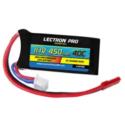 Common Sense RC Lectron Pro 11.1V 450mAh 40C Lipo Battery With JST Connector