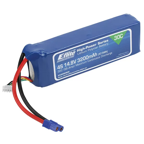 E-flite 4S LiPo Battery 30C (14.8V/3200mah) W/EC3 Connector 3 E-flite 4S LiPo Battery 30C (14.8V/3200mah) W/EC3 Connector