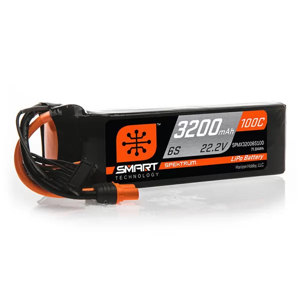 Spektrum RC 22.2V 3200mAh 6S 100C Smart LiPo Battery: IC5 3 Spektrum RC 22.2V 3200mAh 6S 100C Smart LiPo Battery: IC5